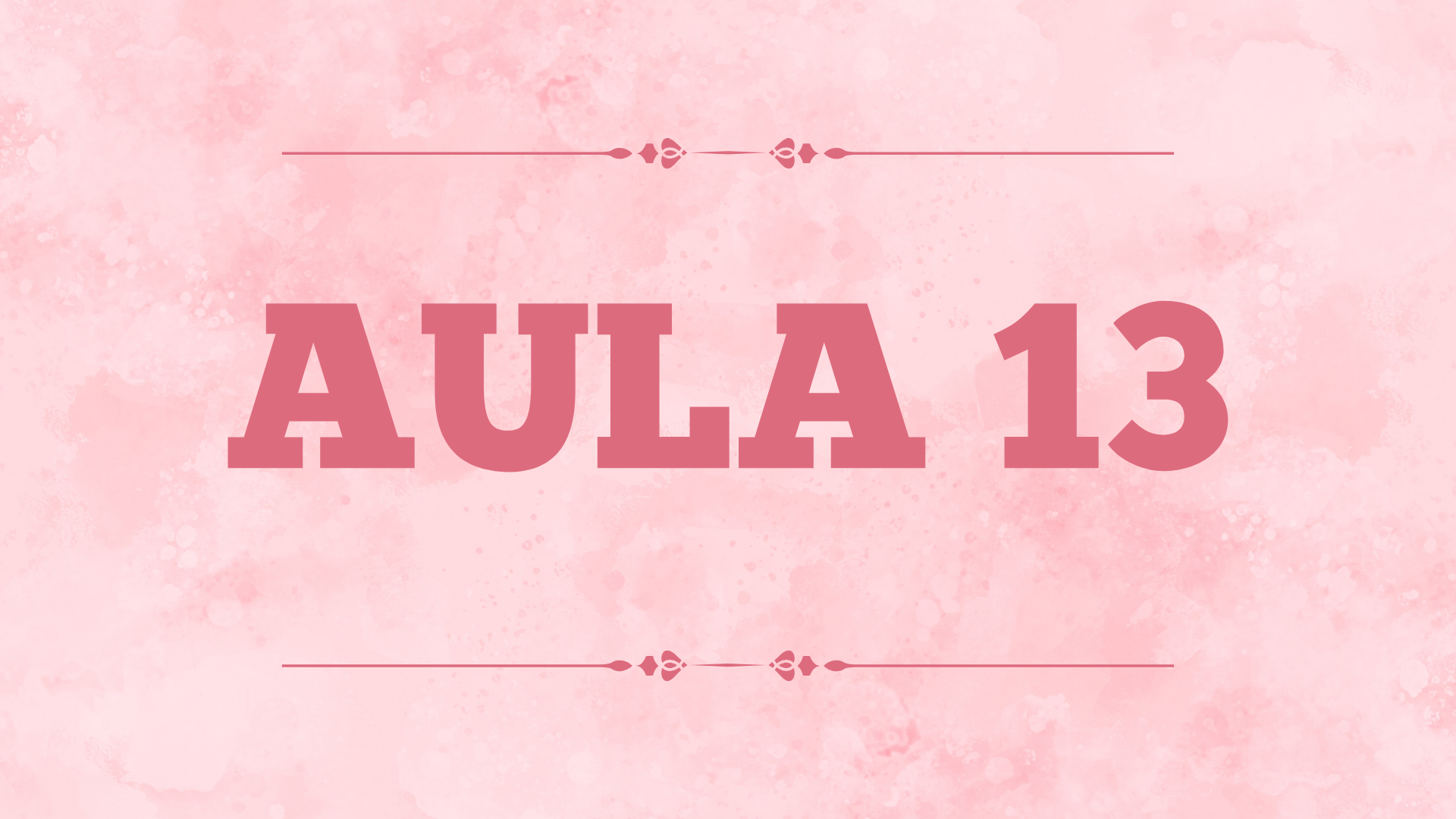 Capa da aula 13