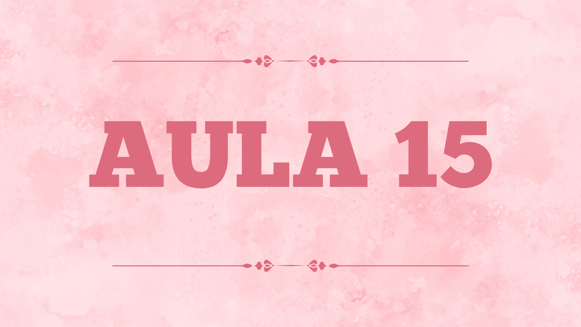 Capa da aula 15