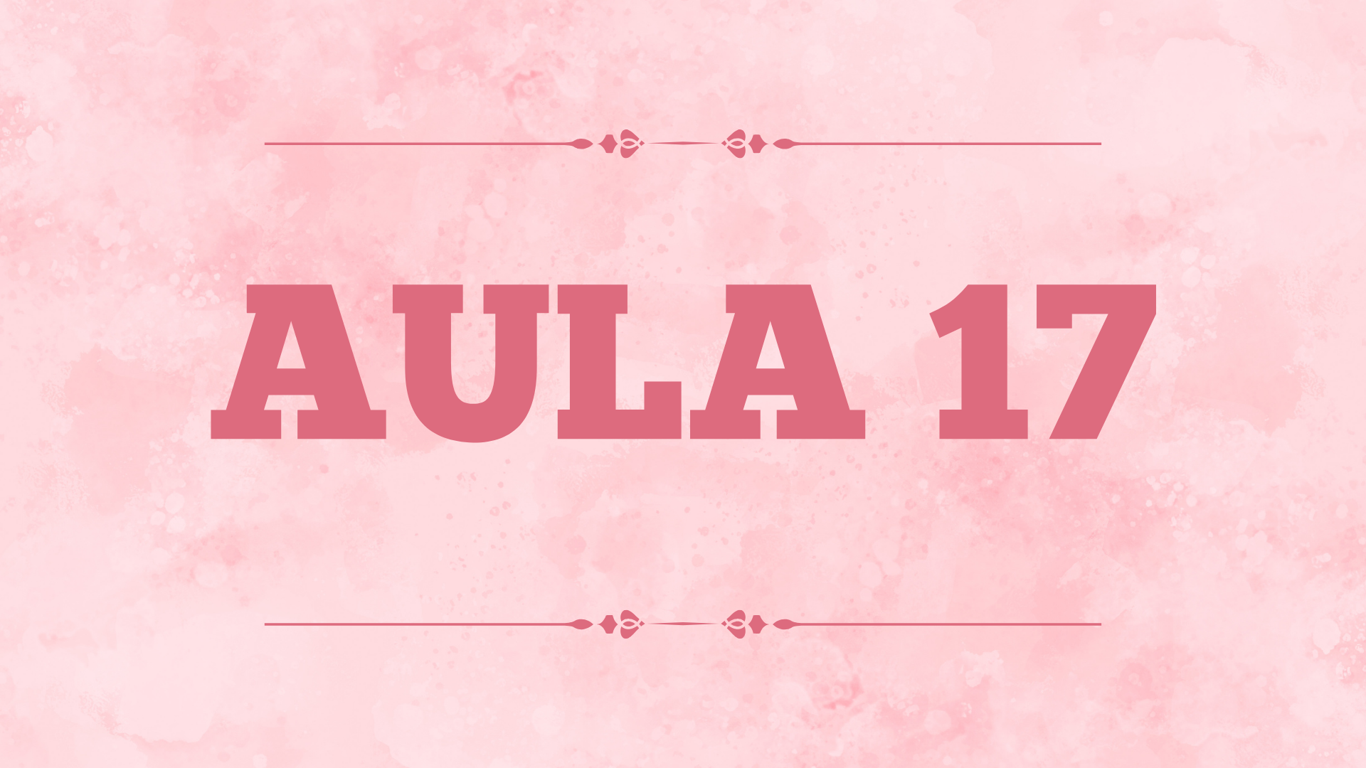 Capa da aula 17