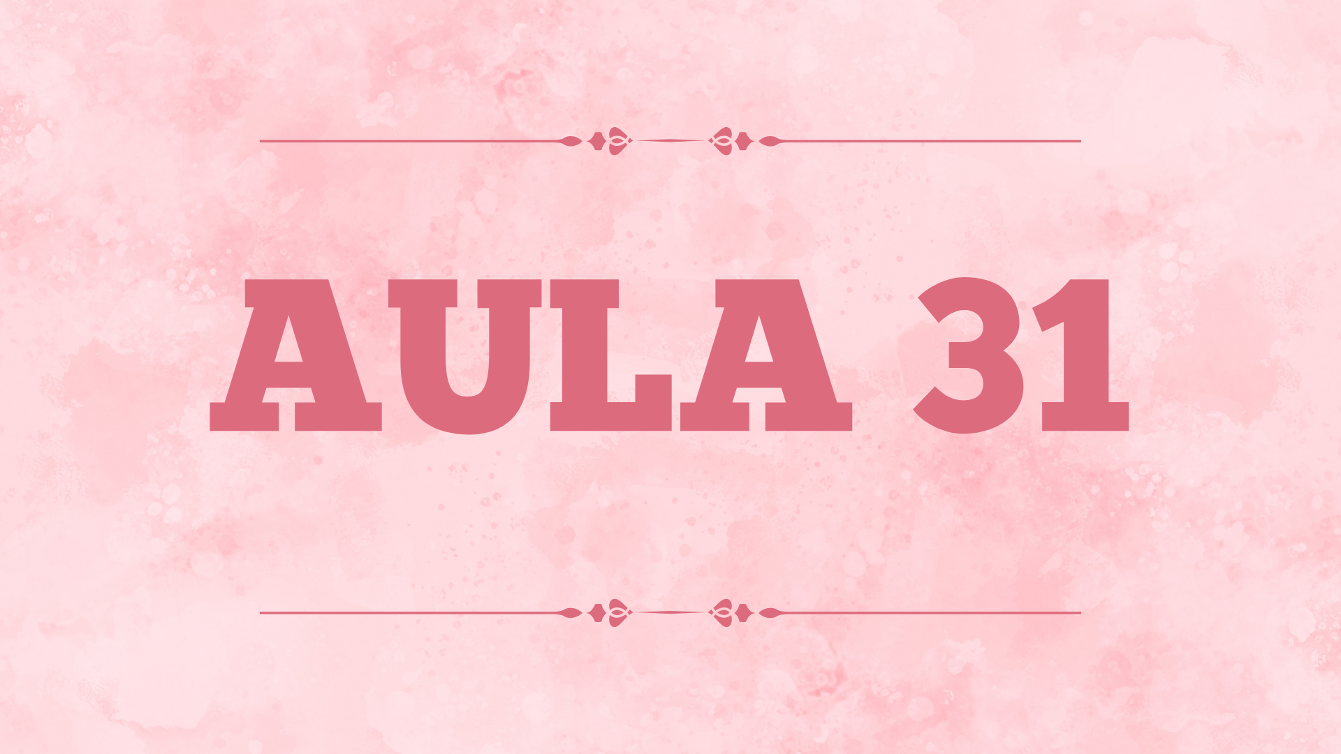Capa da aula 31